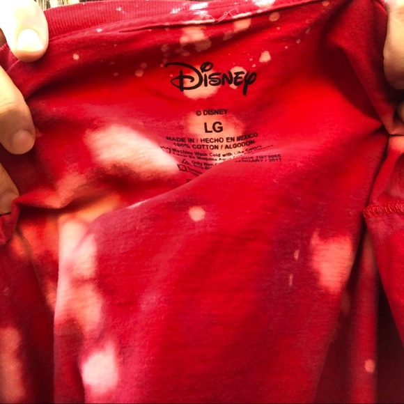 Red Mickey Mouse bleach Tee w gold eyelet sleeve - Picture 7 of 7